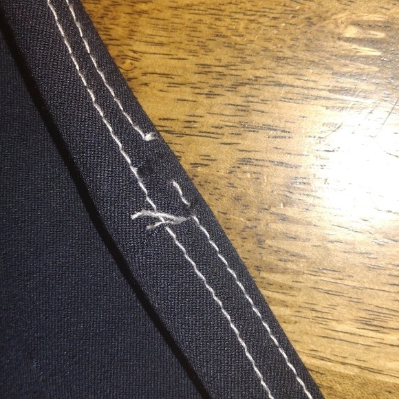 Navy Blue St. John Sport Pants with White Stitching 2 - Picture 9 of 10